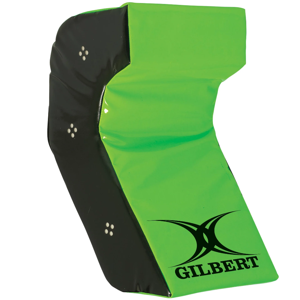 Gilbert Technique Wedge Shield by Ram Rugby EU, durable water-resistant rugby training hit pad in black and white for contact drills