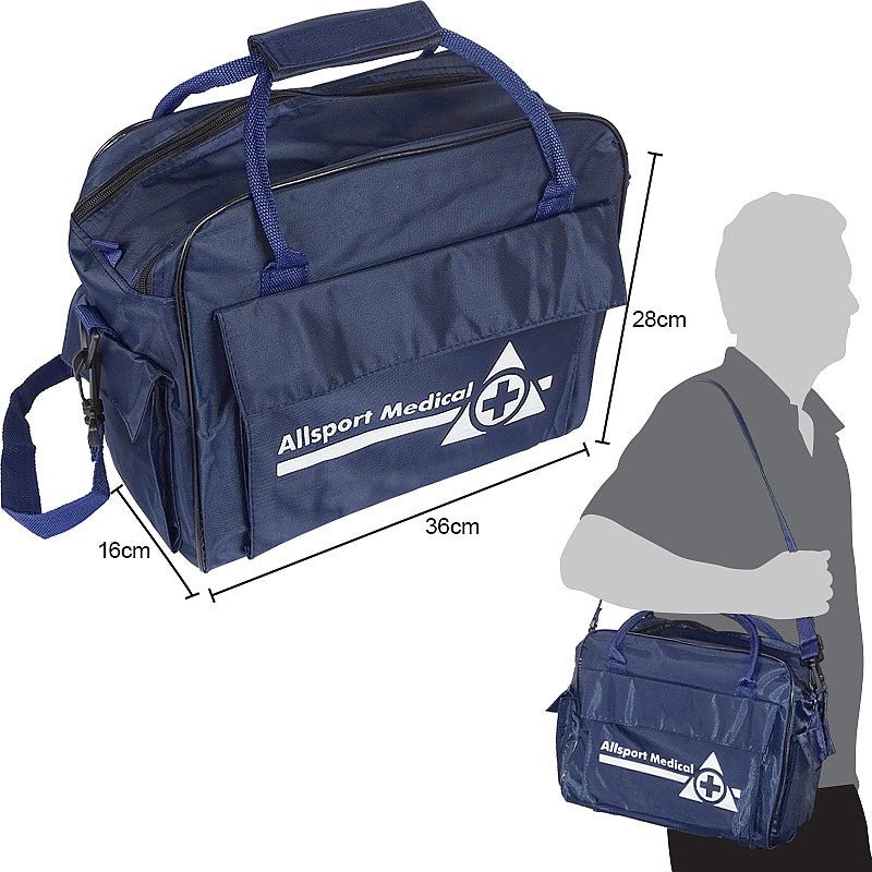 Allsports Rugby Team First Aid Kit open with bandages, gloves, and injury treatment supplies for contact sports emergencies