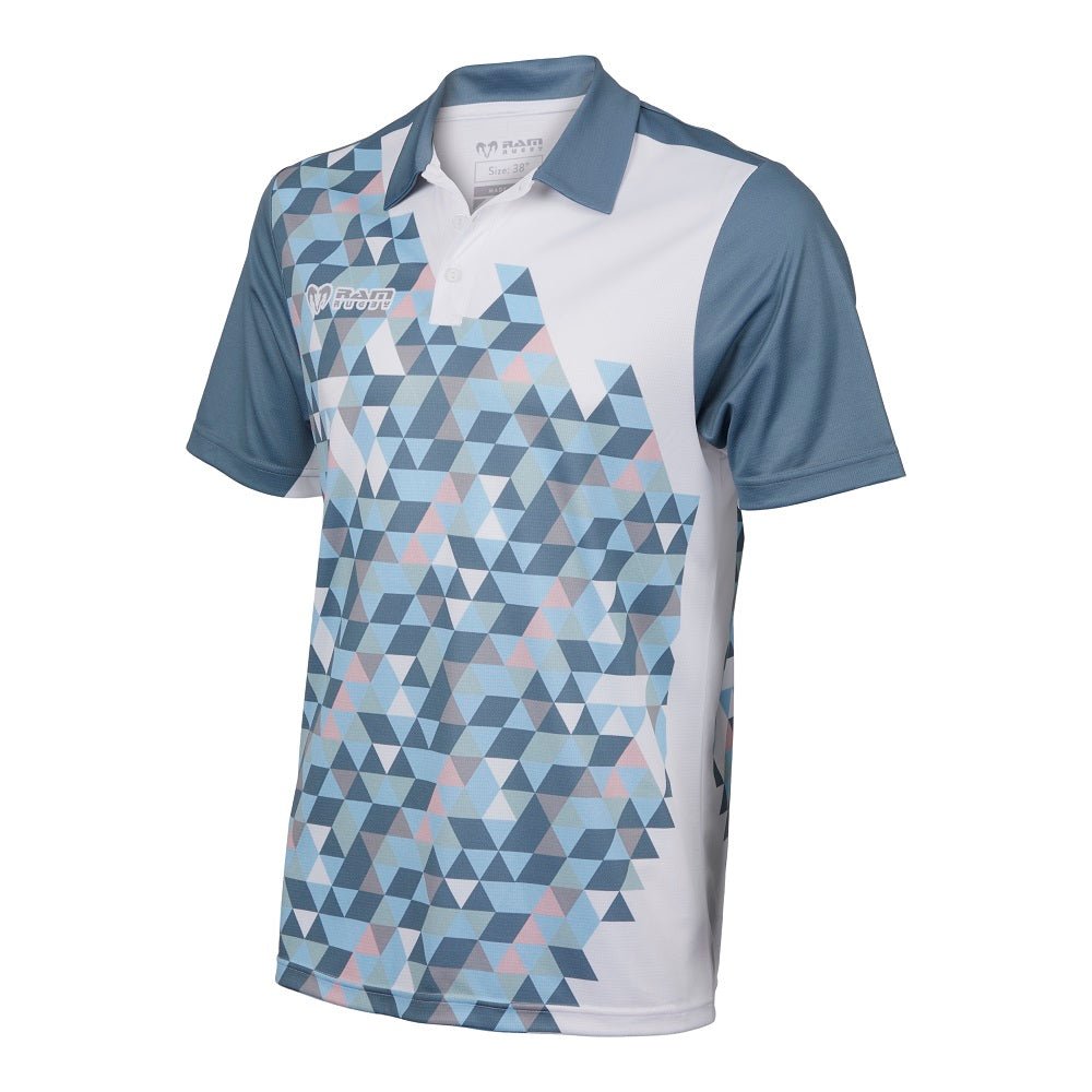 Men's Ram Rugby customizable black sublimated technical polo shirt with regular fit and breathable 170gsm fabric