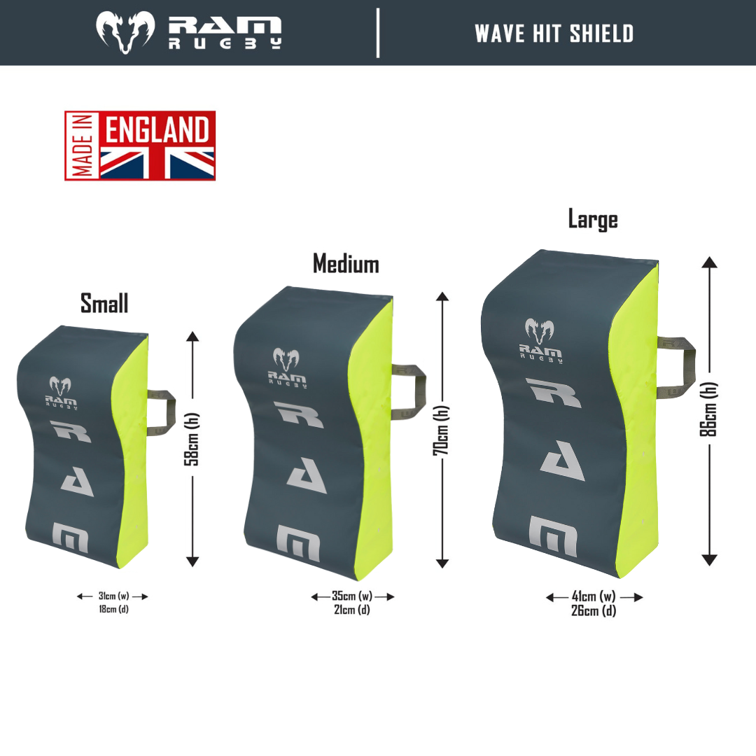 Tapis de réception de rugby Ram Rugby Wave Hit Shield Medium en mousse haute densité