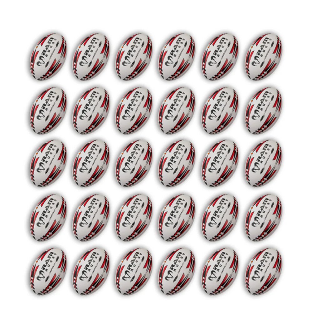 Ram Rugby Gripper 2.0 Pro Trainer - Pack de 30 ballons de rugby et 2 sacs