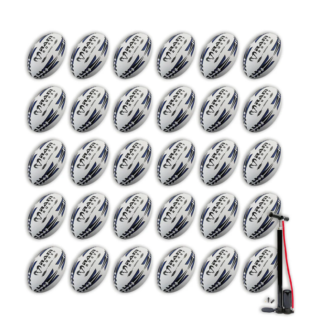 Ram Rugby Gripper 2.0 Pro Trainer - Pack de 30 ballons de rugby et 2 sacs