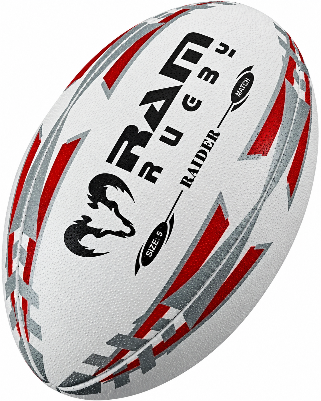 Pack de 15 ballons de match Ram Rugby Raider 2.0 noirs avec sac