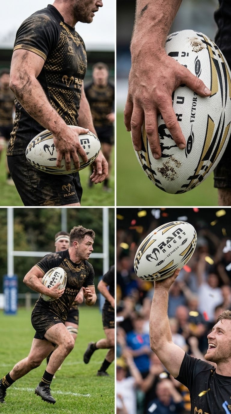 Ram Rugby Victor 2.0 Elite Match Rugby Ball Durable Flight Stability
