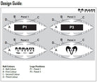 Ram Rugby Victor Raider Touch match ball with custom full-color printed logos and sponsors, designed for rugby teams and events