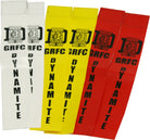Set of colorful PVC tag rugby tags by Ram Rugby with custom logo printing, designed for club and festival use