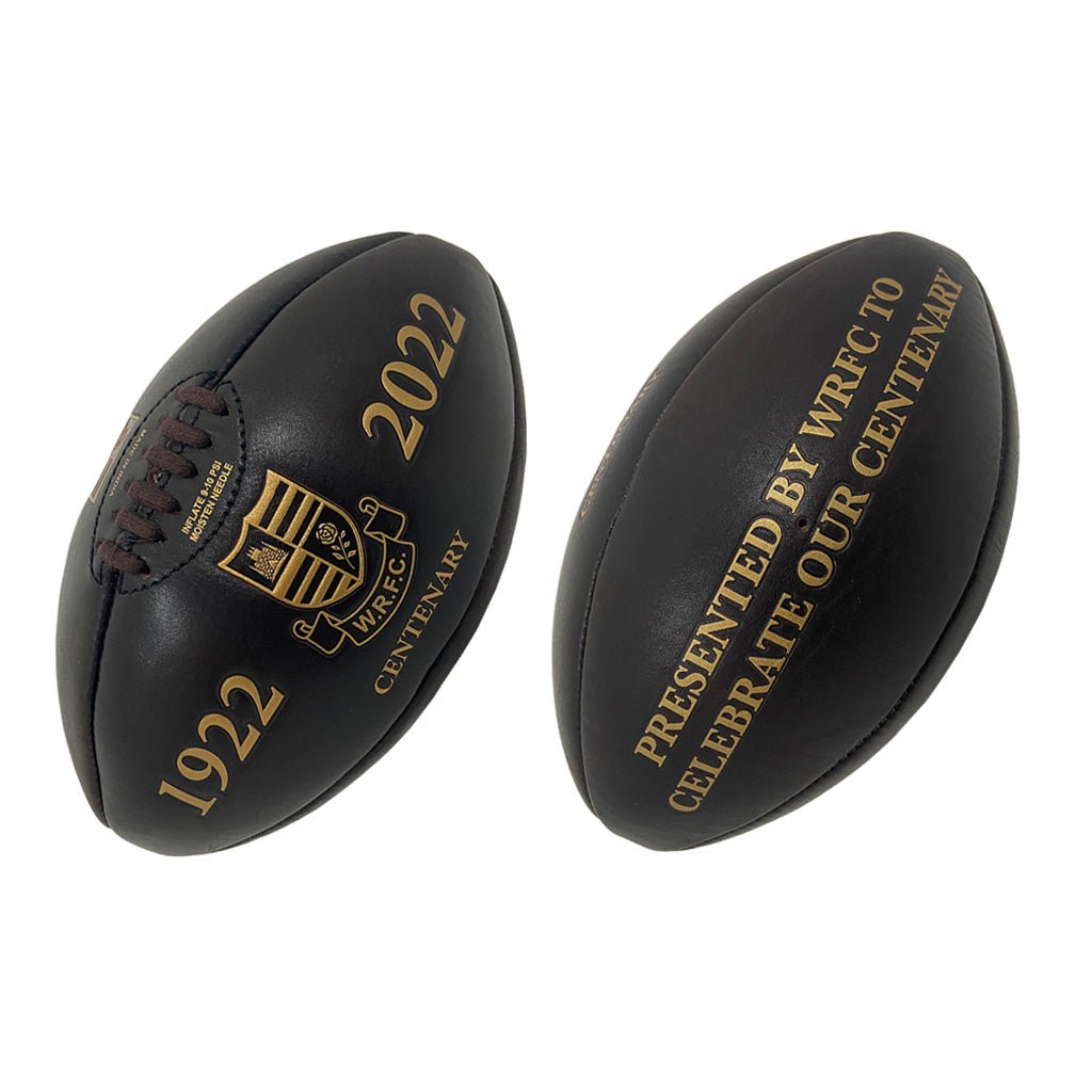 Ram Rugby Custom Vintage Heritage Leather Rugby Ball Size 5 showing detailed stitching and classic textured brown leather design