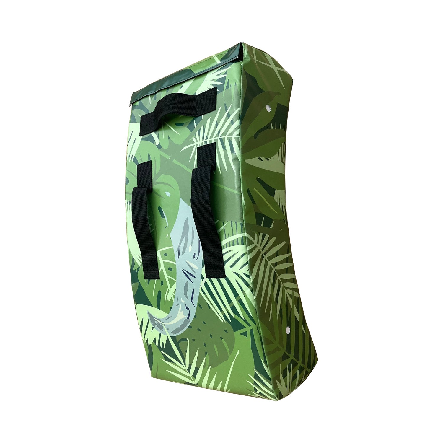 Ram Rugby Animal Design Curve Hit Shield in black and orange, showing curved shape for versatile rugby contact training