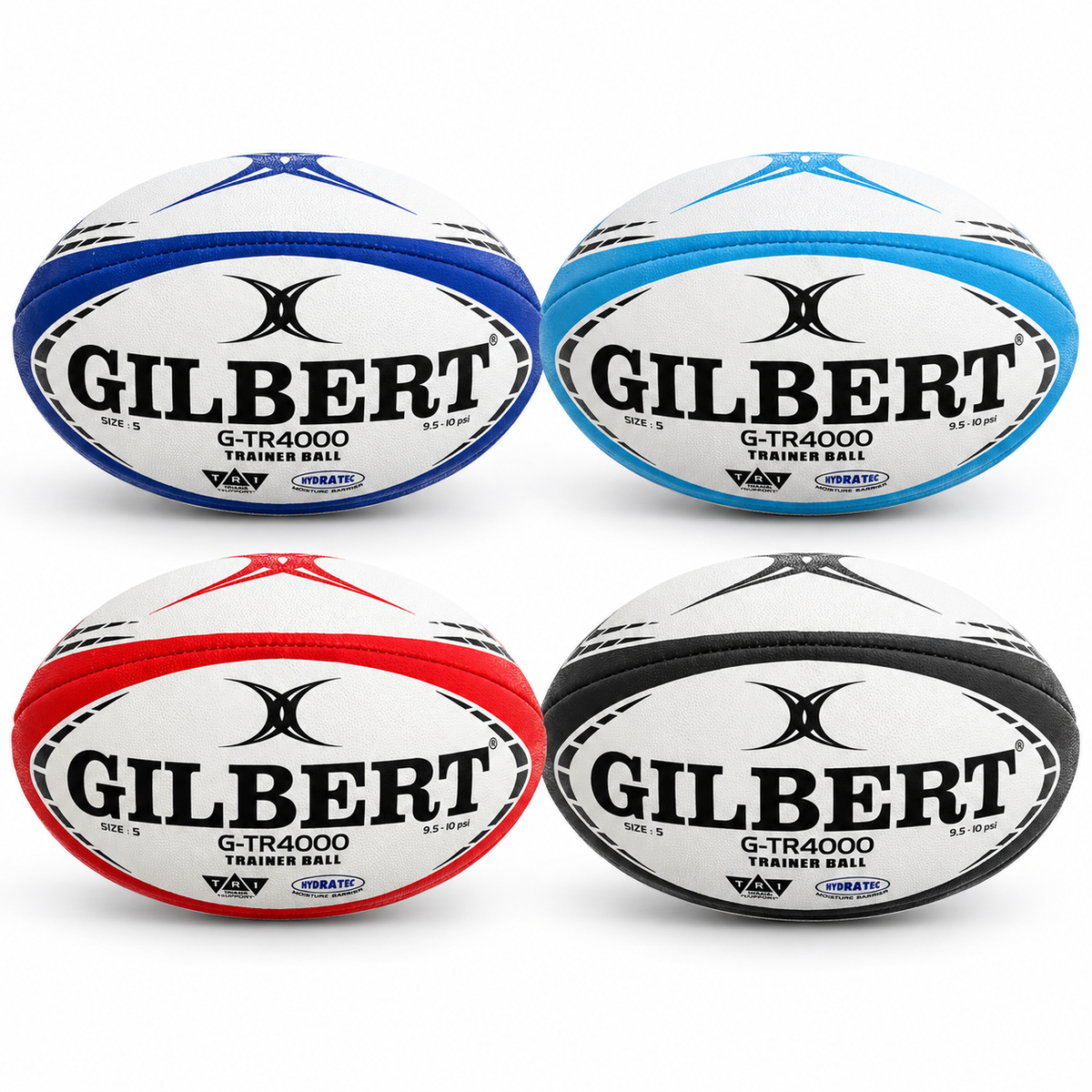 Ballon de rugby d'entraînement Gilbert G-TR4000 - 4 coloris, tailles 3-5