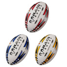 Ram Rugby Gripper 2.0 Pro Trainer Ball in white with 3D grip texture, designed for durable junior rugby training sessions
