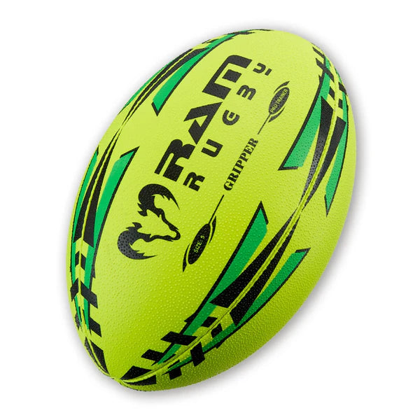 Ballon d'entraînement Ram Rugby Gripper 2.0 fluo Pro Trainer pour juniors
