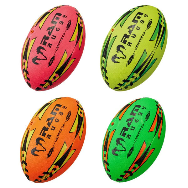 Ballon d'entraînement Ram Rugby Gripper 2.0 fluo Pro Trainer pour juniors