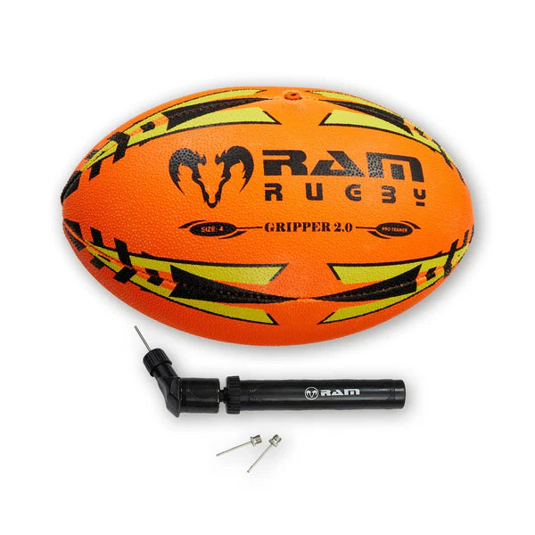 Ballon d'entraînement Ram Rugby Gripper 2.0 fluo Pro Trainer pour juniors