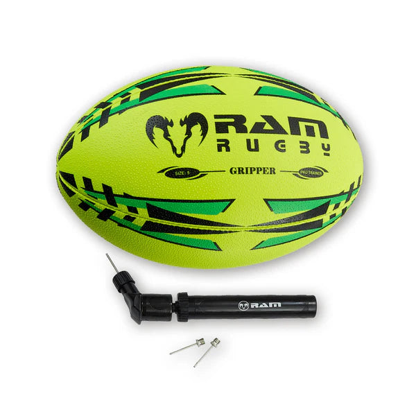 Ballon d'entraînement Ram Rugby Gripper 2.0 fluo Pro Trainer pour juniors