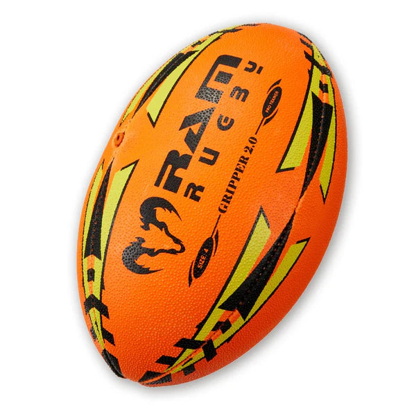 Ballon d'entraînement Ram Rugby Gripper 2.0 fluo Pro Trainer pour juniors