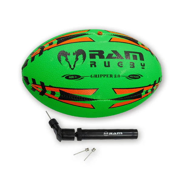Ballon d'entraînement Ram Rugby Gripper 2.0 fluo Pro Trainer pour juniors