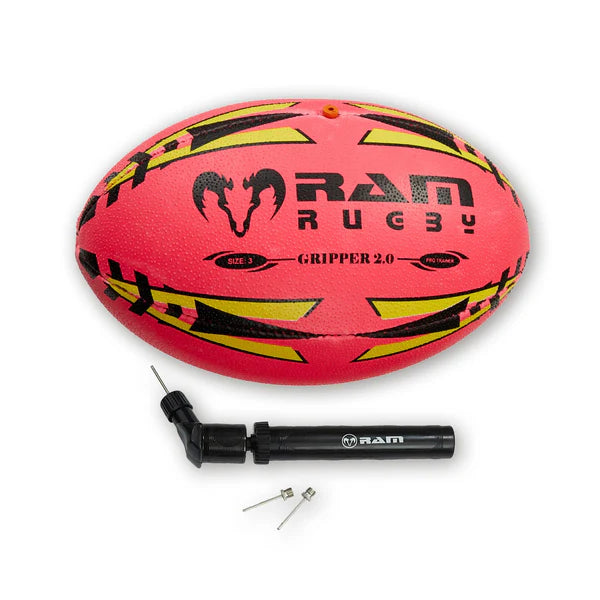 Ballon d'entraînement Ram Rugby Gripper 2.0 fluo Pro Trainer pour juniors