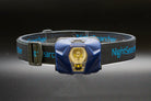 Nightsearcher HeadStar Hybrid Head Torch in black and orange with adjustable strap, showing dual beam design and brightness controls
