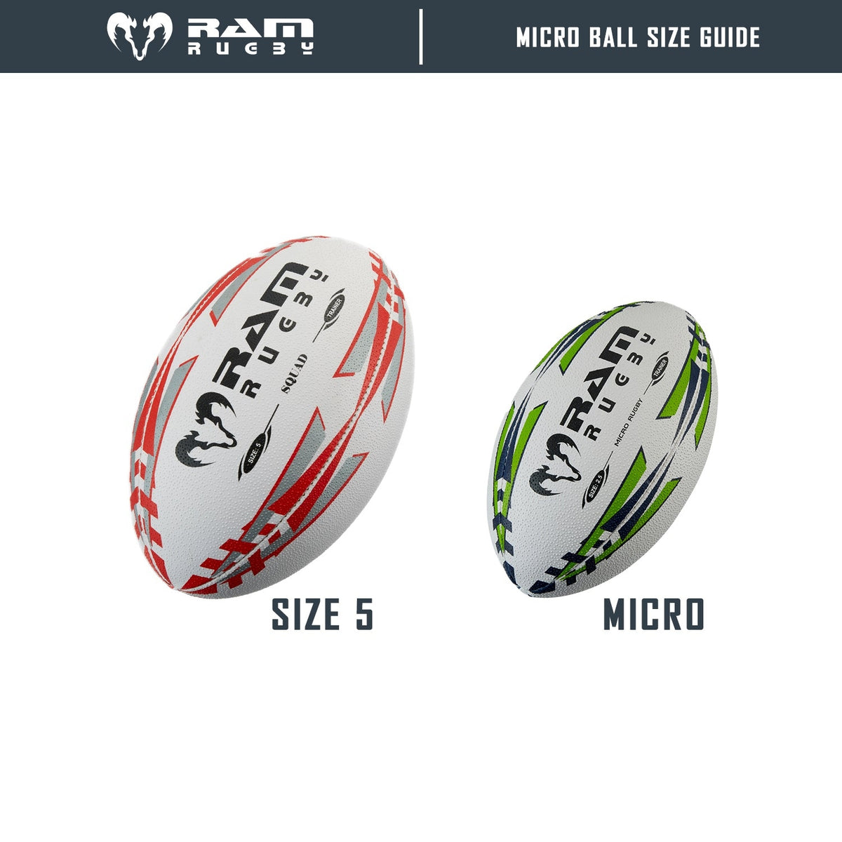 Lot de 30 x Ballons de Rugby d'Entraînement Micro - Taille 2.5