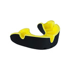 Opro Silver mouthguard displayed with storage case, designed for rugby protection with durable, comfortable fit