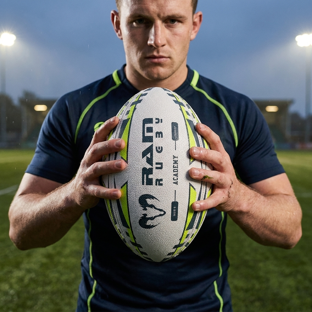 Pallone da allenamento Ram Rugby Academy Trainer per giovani, misure 3 e 4