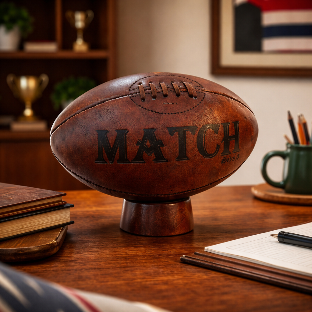 Support de présentation en bois pour ballons de rugby Ram