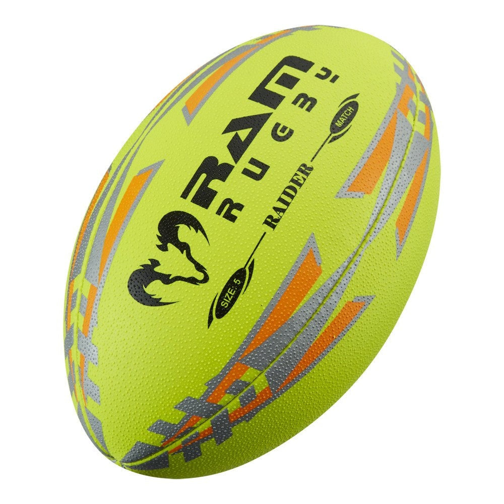 Pack de 15 ballons de match Ram Rugby Raider 2.0 noirs avec sac