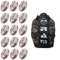 Set Ram Rugby Squad Trainer Ball – 15 palloni con sacca traspirante